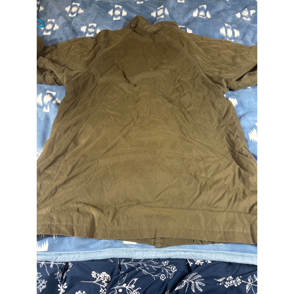 Paul Stuart Italy Olive Green Quilted Barn Coat Jacket Women Size Large L - Picture 8 of 9